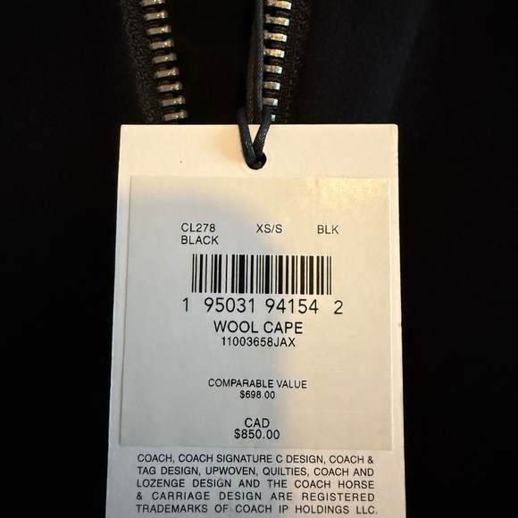 COACH wool cape (xs-s) - Picture 6 of 7